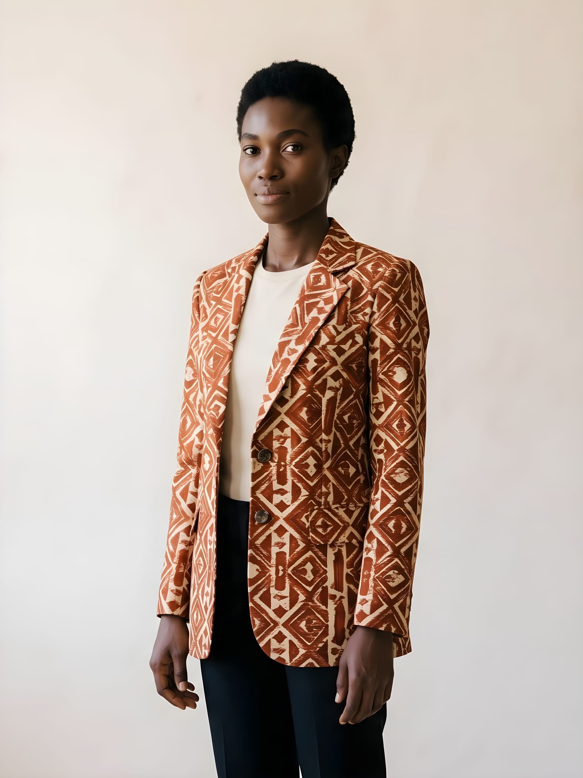 Wax Print Blazer, side view
