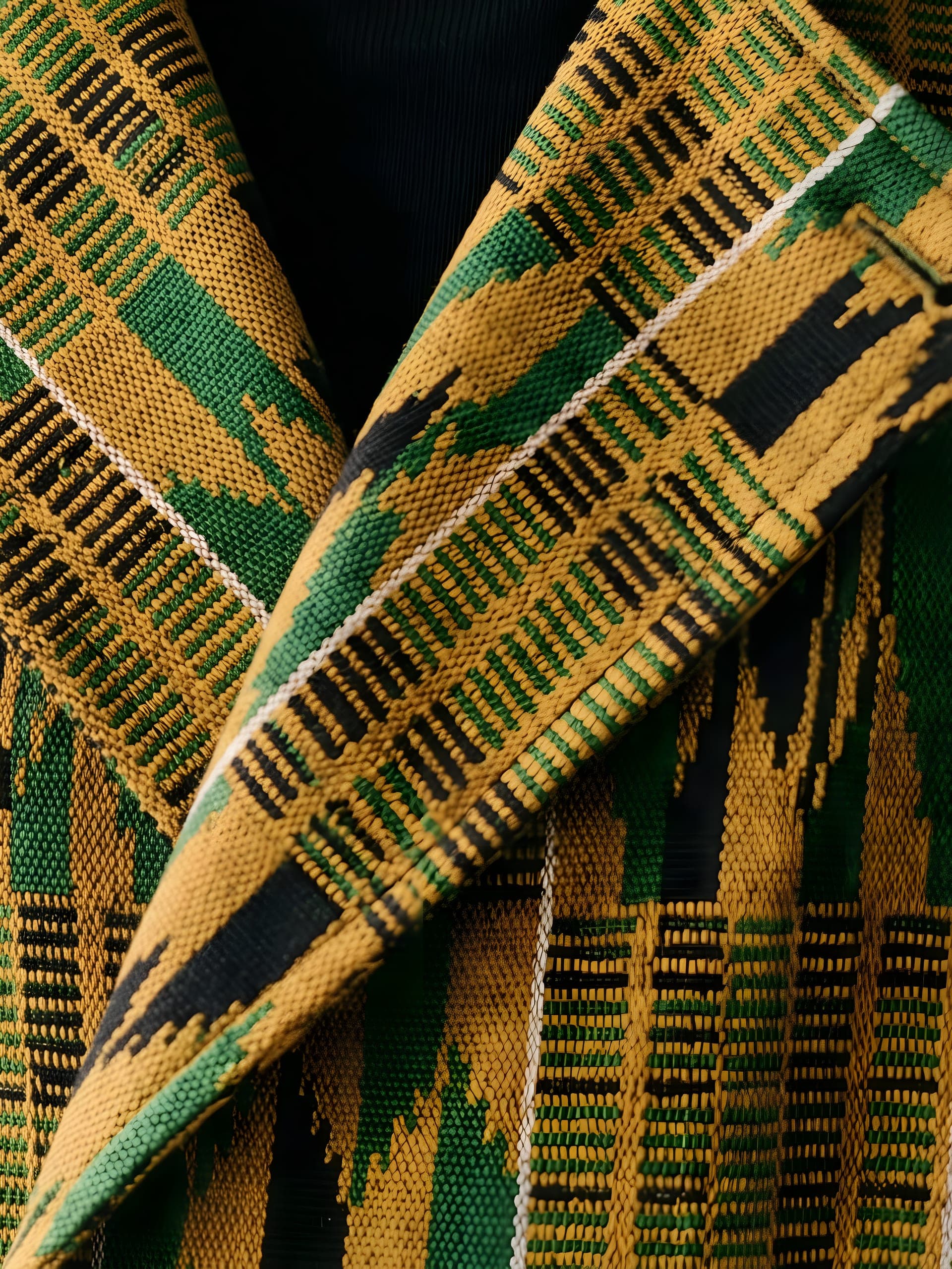Kente Trench, close-up of the print